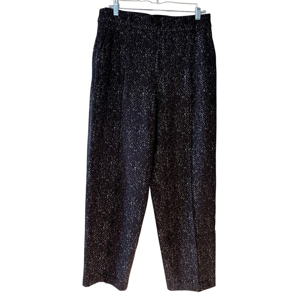 SPANX Ponte Slim Straight Pants L Black White Mini Collier Jacquard 21821R